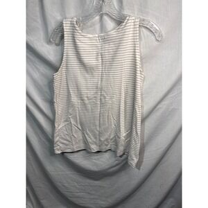 LOFT Women's Striped Sleeveless Button Back Tank Top Size S
